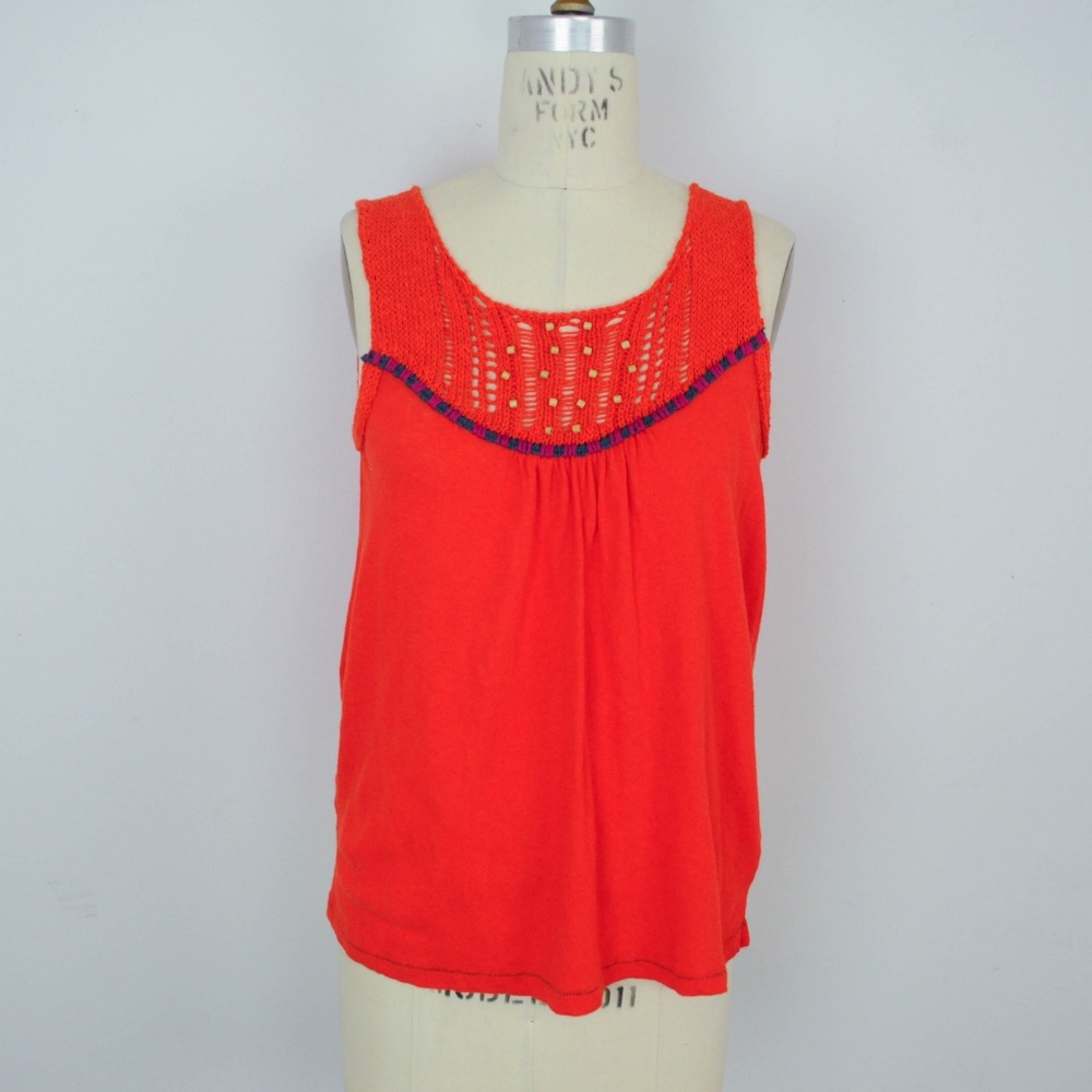 ❤️3/$29 Meadow Rue Tank Embellished Beaded Knit